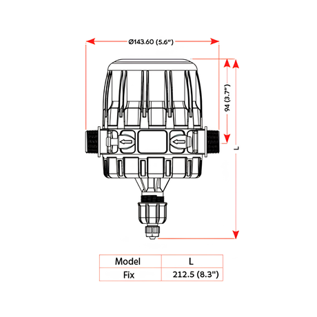 Tefen MixRite LF-1000 low-flow water powered dosing pump with adjustable flow rate from 0.2% to 2%.