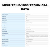 Tefen MixRite LF-1000 low-flow water powered dosing pump showing technical data and components.