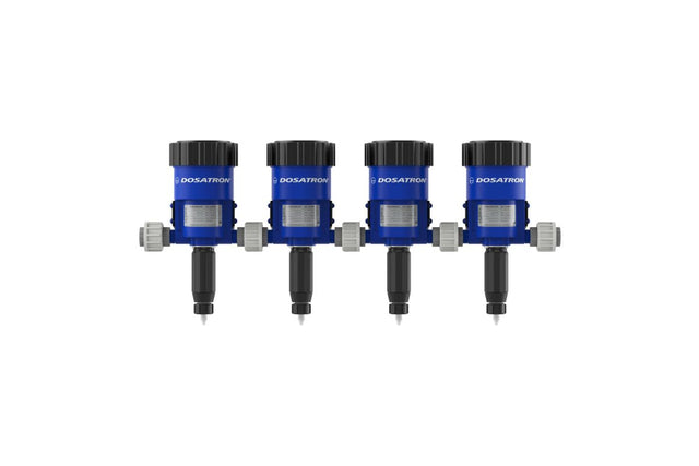 Dosatron SYSD15RE05VF water-powered dosing pump system with hobby cultivator, compact chemical injection device for precise watering.